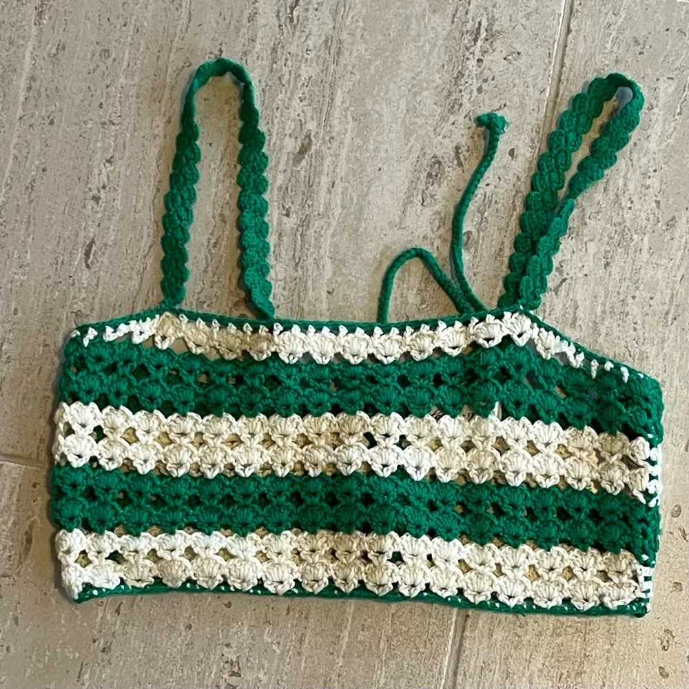 Lovers + Friends Green and White Crochet Skirt Set - Picture 10 of 12